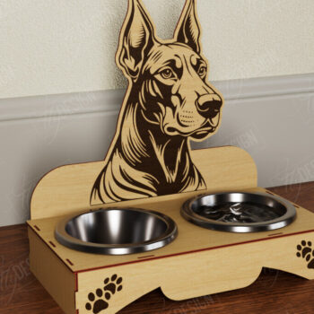 Intra απο ξύλο plywood  Χρώμα wenge 3mm-4mm πάχος - Δέσμη κοπής με λέιζερ με διπλές βάσεις για μπολ σκύλου Δίασταση 30x20 cm INTRAFABR-84808079 - Image 10