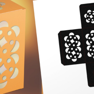 Intra απο ξύλο plywood  Χρώμα wenge 3mm-4mm πάχος - Double Rose 1 Tea Light Lantern Δίασταση 9x3 cm INTRAFABR-83310582