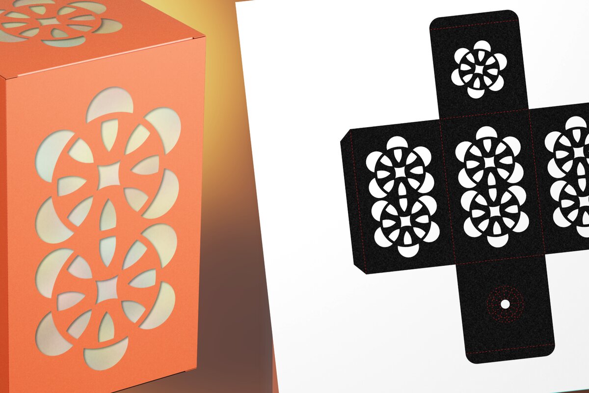 Intra απο ξύλο plywood  Χρώμα wenge 3mm-4mm πάχος - Double Rose 1 Tea Light Lantern Δίασταση 9x3 cm INTRAFABR-83310548