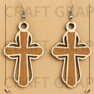 Intra απο ξύλο plywood  Χρώμα wenge 3mm-4mm πάχος - Dove Earrings – Holy Spirit Δίασταση 3x3 cm INTRAFABR-48430337
