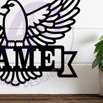 Intra απο ξύλο plywood  Χρώμα wenge 3mm-4mm πάχος - κοπής λέιζερ Sign Dove Name Δίασταση 30x20 cm INTRAFABR-48430292 - Image 2