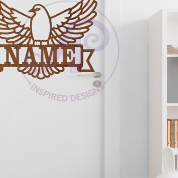 Intra απο ξύλο plywood  Χρώμα wenge 3mm-4mm πάχος - κοπής λέιζερ Sign Dove Name Δίασταση 30x20 cm INTRAFABR-48430292 - Image 3