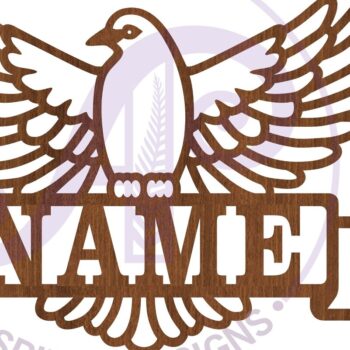 Intra απο ξύλο plywood  Χρώμα wenge 3mm-4mm πάχος - κοπής λέιζερ Sign Dove Name Δίασταση 30x20 cm INTRAFABR-48430292 - Image 4