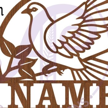 Intra απο ξύλο plywood  Χρώμα wenge 3mm-4mm πάχος - Σήμα ονόματος Laser με θέμα Dove Δίασταση 30x20 cm INTRAFABR-104989459 - Image 4