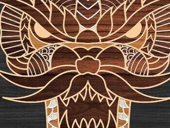 Intra απο ξύλο plywood Χρώμα wenge 3mm-4mm πάχος - Δράκων Δίασταση 30x20 cm INTRAFABR-49719709 - Image 3