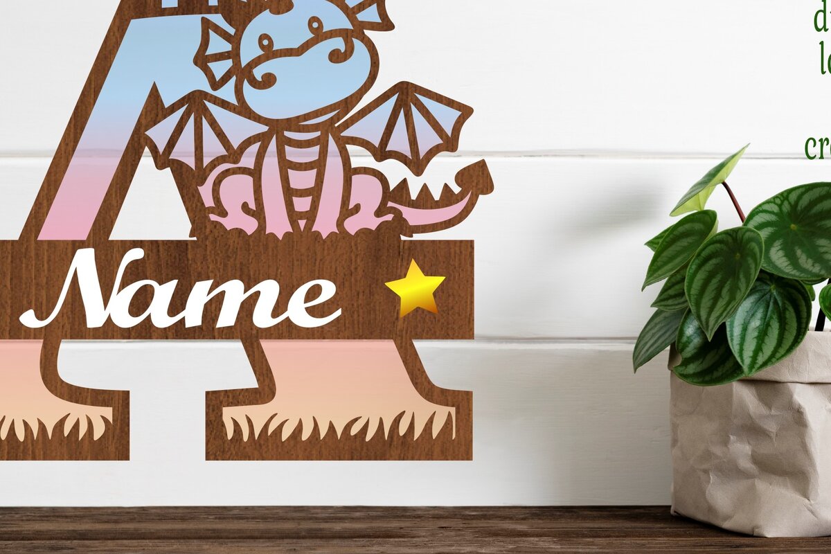 Intra απο ξύλο plywood  Χρώμα wenge 3mm-4mm πάχος - Δράκος κεφαλαίο μονόγραμμα επιστολή ένα Cut Δίασταση 30x20 cm INTRAFABR-50694011