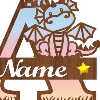 Intra απο ξύλο plywood  Χρώμα wenge 3mm-4mm πάχος - Δράκος κεφαλαίο μονόγραμμα επιστολή ένα Cut Δίασταση 30x20 cm INTRAFABR-50694011 - Image 3