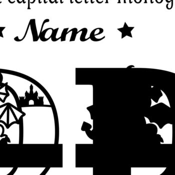 Intra απο ξύλο plywood Χρώμα wenge 3mm-4mm πάχος - Μονόγραμμα Δράκου με κεφαλαίο γράμμα D Cut Δίασταση 30x20 cm INTRAFABR-41033723 - Image 2