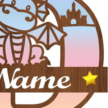 Intra απο ξύλο plywood Χρώμα wenge 3mm-4mm πάχος - Μονόγραμμα Δράκου με κεφαλαίο γράμμα D Cut Δίασταση 30x20 cm INTRAFABR-41033723 - Image 3