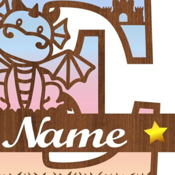 Intra απο ξύλο plywood  Χρώμα wenge 3mm-4mm πάχος - Δράκος κεφαλαίο μονόγραμμα Letter E Cut Δίασταση 30x20 cm INTRAFABR-44658329 - Image 3