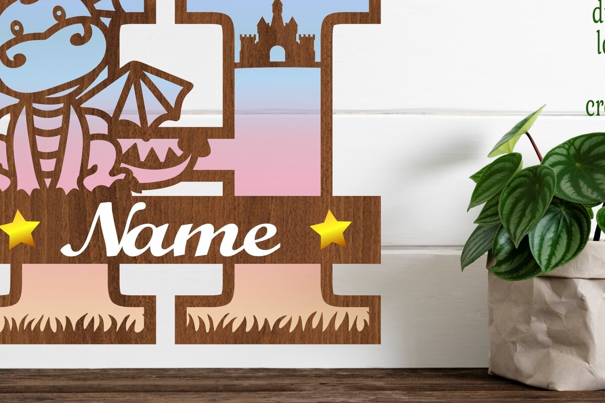 Intra απο ξύλο plywood  Χρώμα wenge 3mm-4mm πάχος - Δράκος κεφαλαίο μονόγραμμα Γράμμα H Αποκοπή Δίασταση 30x20 cm INTRAFABR-40687101