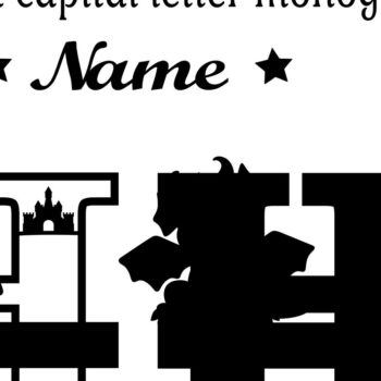 Intra απο ξύλο plywood  Χρώμα wenge 3mm-4mm πάχος - Δράκος κεφαλαίο μονόγραμμα Γράμμα H Αποκοπή Δίασταση 30x20 cm INTRAFABR-40687101 - Image 2