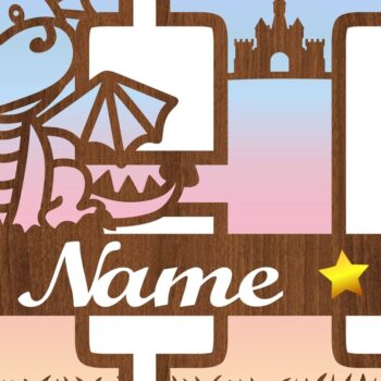 Intra απο ξύλο plywood  Χρώμα wenge 3mm-4mm πάχος - Δράκος κεφαλαίο μονόγραμμα Γράμμα H Αποκοπή Δίασταση 30x20 cm INTRAFABR-40687101 - Image 3