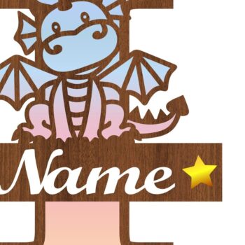 Intra απο ξύλο plywood  Χρώμα wenge 3mm-4mm πάχος - Δράκος κεφαλαίο μονόγραμμα Letter I Cut Δίασταση 30x20 cm INTRAFABR-40687134 - Image 3