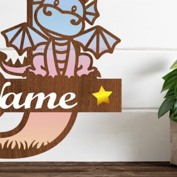 Intra απο ξύλο plywood  Χρώμα wenge 3mm-4mm πάχος - Δράκος κεφαλαίο μονόγραμμα Letter J Cut Δίασταση 30x20 cm INTRAFABR-40704194 - Image 1