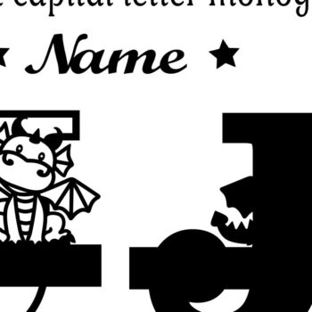 Intra απο ξύλο plywood  Χρώμα wenge 3mm-4mm πάχος - Δράκος κεφαλαίο μονόγραμμα Letter J Cut Δίασταση 30x20 cm INTRAFABR-40704194 - Image 2