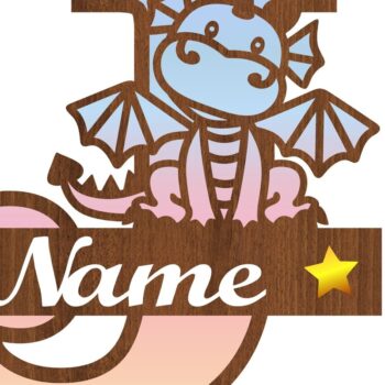 Intra απο ξύλο plywood  Χρώμα wenge 3mm-4mm πάχος - Δράκος κεφαλαίο μονόγραμμα Letter J Cut Δίασταση 30x20 cm INTRAFABR-40704194 - Image 3