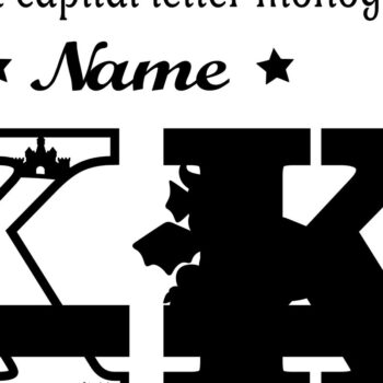 Intra απο ξύλο plywood  Χρώμα wenge 3mm-4mm πάχος - Μονόγραμμα με κεφαλαίο δράκο Γράμμα K Cut Δίασταση 30x20 cm INTRAFABR-40704202 - Image 2