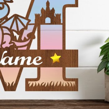 Intra απο ξύλο plywood  Χρώμα wenge 3mm-4mm πάχος - Δράκος κεφαλαίο μονόγραμμα Γράμμα M Cut Δίασταση 30x20 cm INTRAFABR-40966425 - Image 1