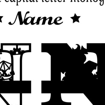 Intra απο ξύλο plywood  Χρώμα wenge 3mm-4mm πάχος - Δράκος κεφαλαίο μονόγραμμα Γράμμα N Cut Δίασταση 30x20 cm INTRAFABR-40966453 - Image 2