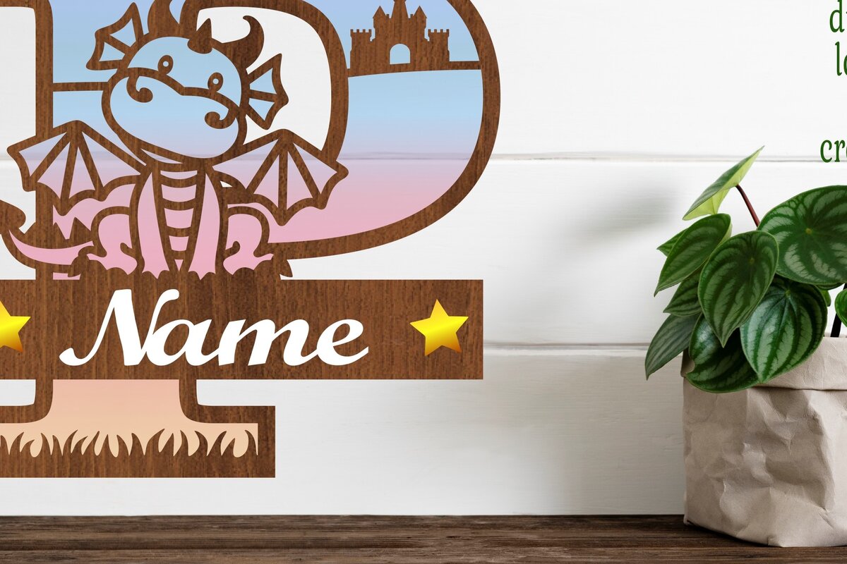 Intra απο ξύλο plywood  Χρώμα wenge 3mm-4mm πάχος - Δράκος κεφαλαίο μονόγραμμα Γράμμα P Αποκοπή Δίασταση 30x20 cm INTRAFABR-40966483