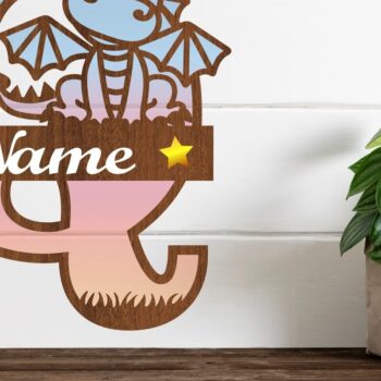 Intra απο ξύλο plywood  Χρώμα wenge 3mm-4mm πάχος - Δράκος κεφαλαίο μονόγραμμα Γράμμα Q Cut Δίασταση 30x20 cm INTRAFABR-40966410 - Image 1