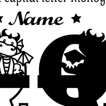 Intra απο ξύλο plywood  Χρώμα wenge 3mm-4mm πάχος - Δράκος κεφαλαίο μονόγραμμα Γράμμα Q Cut Δίασταση 30x20 cm INTRAFABR-40966410 - Image 2