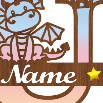 Intra απο ξύλο plywood  Χρώμα wenge 3mm-4mm πάχος - Δράκος κεφαλαίο μονόγραμμα Letter U Cut Δίασταση 30x20 cm INTRAFABR-108175228 - Image 3