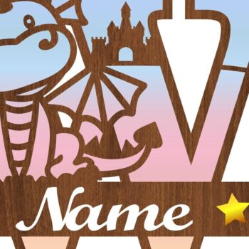 Intra απο ξύλο plywood  Χρώμα wenge 3mm-4mm πάχος - Δράκος κεφαλαίο μονόγραμμα Γράμμα W Cut Δίασταση 30x20 cm INTRAFABR-108175246 - Image 3