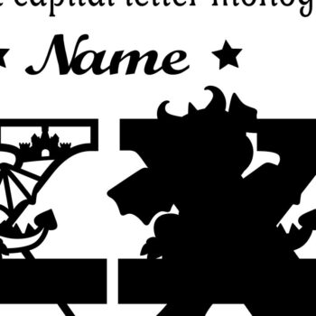 Intra απο ξύλο plywood  Χρώμα wenge 3mm-4mm πάχος - Δράκος κεφαλαίο μονόγραμμα Letter X Cut Δίασταση 30x20 cm INTRAFABR-108175251 - Image 2