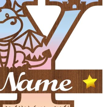 Intra απο ξύλο plywood  Χρώμα wenge 3mm-4mm πάχος - Δράκος κεφαλαίο μονόγραμμα Γράμμα Y Cut Δίασταση 30x20 cm INTRAFABR-108123128 - Image 3