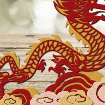 Intra απο ξύλο plywood  Χρώμα wenge 3mm-4mm πάχος - κοπής με λέιζερ Dragon CINESE NEW YEAR Δίασταση 9x8 cm INTRAFABR-108123141 - Image 2