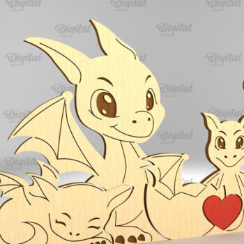 Intra απο ξύλο plywood  Χρώμα wenge 3mm-4mm πάχος - Πακέτο Family Puzzles Dragon Δίασταση 30x20 cm INTRAFABR-112134023 - Image 5