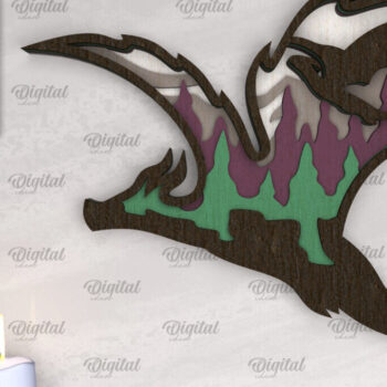 Intra απο ξύλο plywood Χρώμα wenge 3mm-4mm πάχος - Dragon Layered Decor με λέιζερ Δίασταση 30x20 cm INTRAFABR-108223614 - Image 1