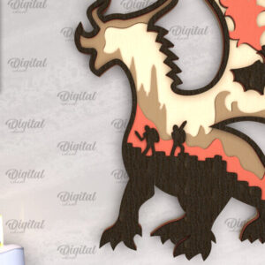 Intra απο ξύλο plywood  Χρώμα wenge 3mm-4mm πάχος - Dragon Layered Decor με λέιζερ Δίασταση 30x20 cm INTRAFABR-41697271