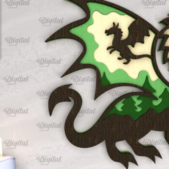 Intra απο ξύλο plywood Χρώμα wenge 3mm-4mm πάχος - Dragon Layered Decor με λέιζερ Δίασταση 30x20 cm INTRAFABR-90818624 - Image 1