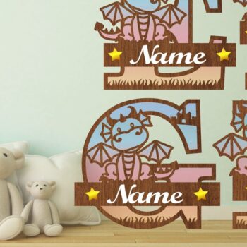 Intra απο ξύλο plywood  Χρώμα wenge 3mm-4mm πάχος - Σημάδια ονόματος δέσμης γραμμάτων μονογράμματος δράκου Δίασταση 30x20 cm INTRAFABR-38488246 - Image 2