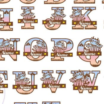 Intra απο ξύλο plywood  Χρώμα wenge 3mm-4mm πάχος - Σημάδια ονόματος δέσμης γραμμάτων μονογράμματος δράκου Δίασταση 30x20 cm INTRAFABR-38488246 - Image 5