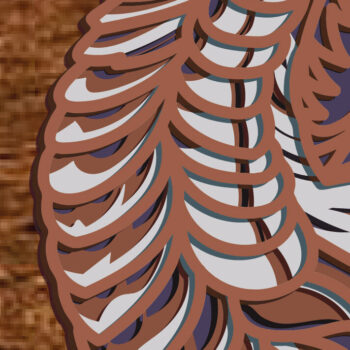 Intra απο ξύλο plywood Χρώμα wenge 3mm-4mm πάχος - Dragon Multilayer /3D Dragon Mandala Δίασταση 30x30 cm INTRAFABR-81738515 - Image 2