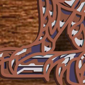 Intra απο ξύλο plywood Χρώμα wenge 3mm-4mm πάχος - Dragon Multilayer /3D Dragon Mandala Δίασταση 30x30 cm INTRAFABR-81738515 - Image 4