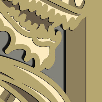 Intra απο ξύλο plywood Χρώμα wenge 3mm-4mm πάχος - Dragon Multilayer /3D Dragon Mandala Δίασταση 30x30 cm INTRAFABR-81748177 - Image 5