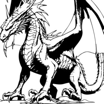 Intra απο ξύλο plywood  Χρώμα wenge 3mm-4mm πάχος - Διανυσματικό Dragon | Dragon Lasercut Δίασταση 30x20 cm INTRAFABR-40932837 - Image 1