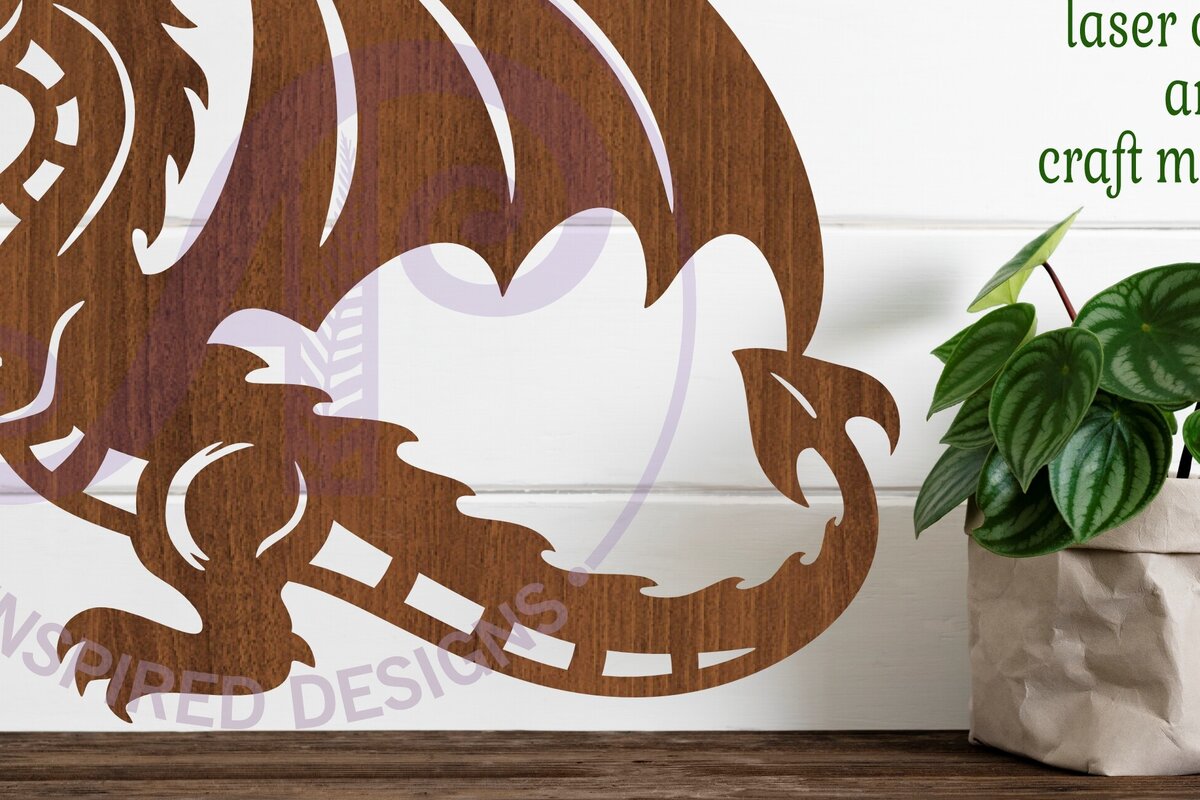 Intra απο ξύλο plywood  Χρώμα wenge 3mm-4mm πάχος - Επιγραφή Dragon Wall Art, . Διάνυσμα Δίασταση 40x50 cm INTRAFABR-47715030