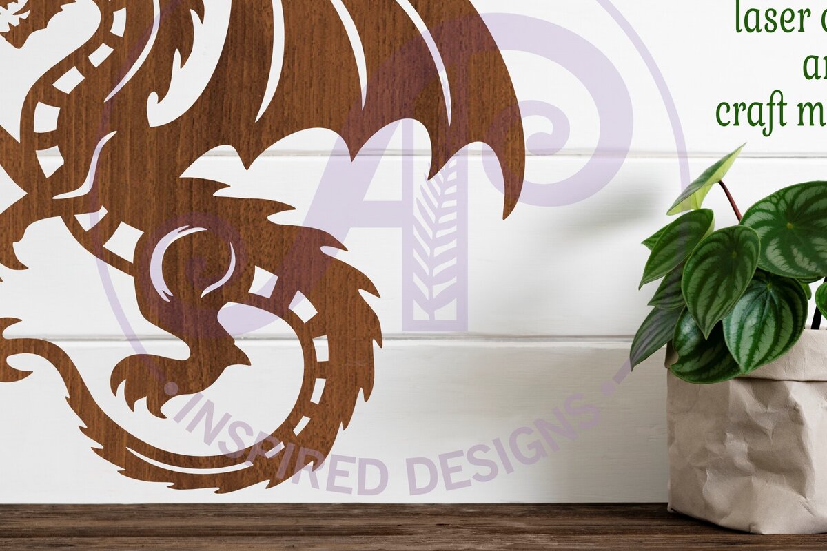 Intra απο ξύλο plywood  Χρώμα wenge 3mm-4mm πάχος - Επιγραφή Dragon Wall Art, . Διάνυσμα Δίασταση 40x50 cm INTRAFABR-47736195