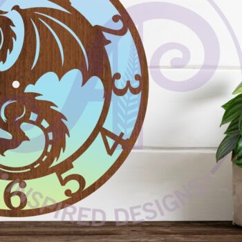 Intra απο ξύλο plywood Χρώμα wenge 3mm-4mm πάχος - Dragon Wall Clock Files , Δίασταση 30x20 cm INTRAFABR-49498660 - Image 1