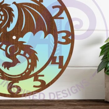 Intra απο ξύλο plywood Χρώμα wenge 3mm-4mm πάχος - Dragon Wall Clock Files , Δίασταση 30x20 cm INTRAFABR-49498660 - Image 3