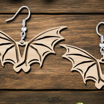 Intra απο ξύλο plywood  Χρώμα wenge 3mm-4mm πάχος - κοπής με λέιζερ σκουλαρίκια Dragon Wings Δίασταση 900x900 cm INTRAFABR-53681760 - Image 3