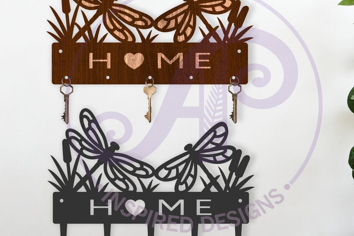 Intra απο ξύλο plywood  Χρώμα wenge 3mm-4mm πάχος - Dragonflies Μπρελόκ Σχέδιο Ξύλο Μέταλλο Δίασταση 4x4 cm INTRAFABR-81737759