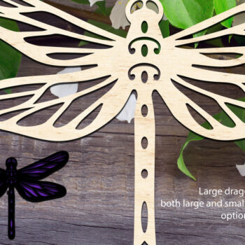 Intra απο ξύλο plywood Χρώμα wenge 3mm-4mm πάχος - Dragonfly 2 μεγέθη με προαιρετική πλάτη Δίασταση 20x20 cm INTRAFABR-51031185 - Image 1