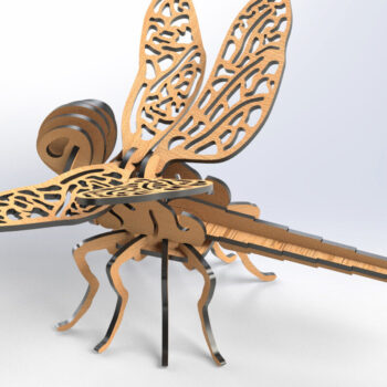 Intra απο ξύλο plywood Χρώμα wenge 3mm-4mm πάχος - Dragonfly 3D Animal για ting Δίασταση 20x20 cm INTRAFABR-51697842 - Image 2